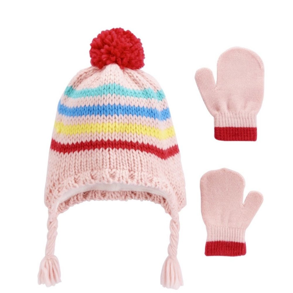 NWT 12 24 18 m rainbow winter hat mittens carters